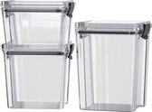 Selotus - Set de 3 Bocaux de conservation en Verres de Luxe avec couvercles - Bidons alimentaires hermétiques pour la Cuisine et l'organisation - Bocaux à bonbons et bocaux de rangement - Set complet de contenants alimentaires