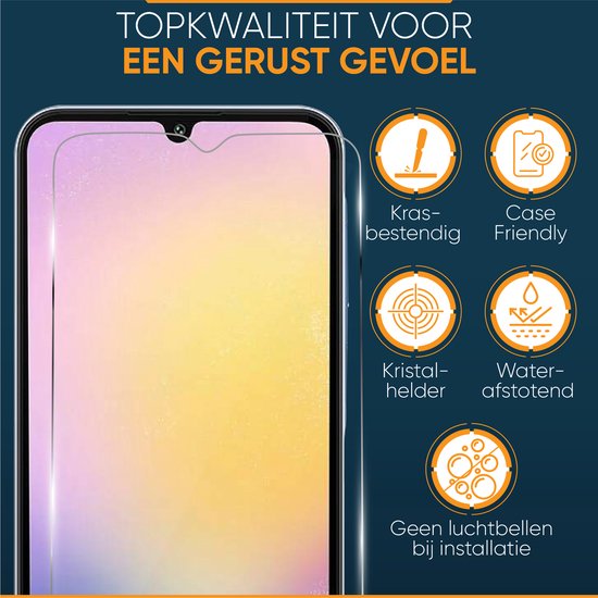 Protection d'écran pour Samsung Galaxy A15 - Avec outil d'alignement - Verre trempé - Protection d'écran en Tempered Glass - 3 pièces