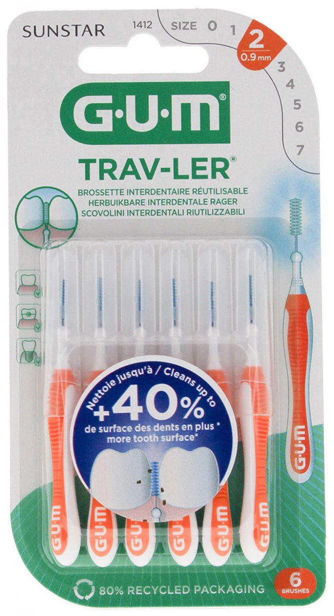 Goedkoopste GUM Trav-ler Ragers 0.9mm Oranje - 6 stuks