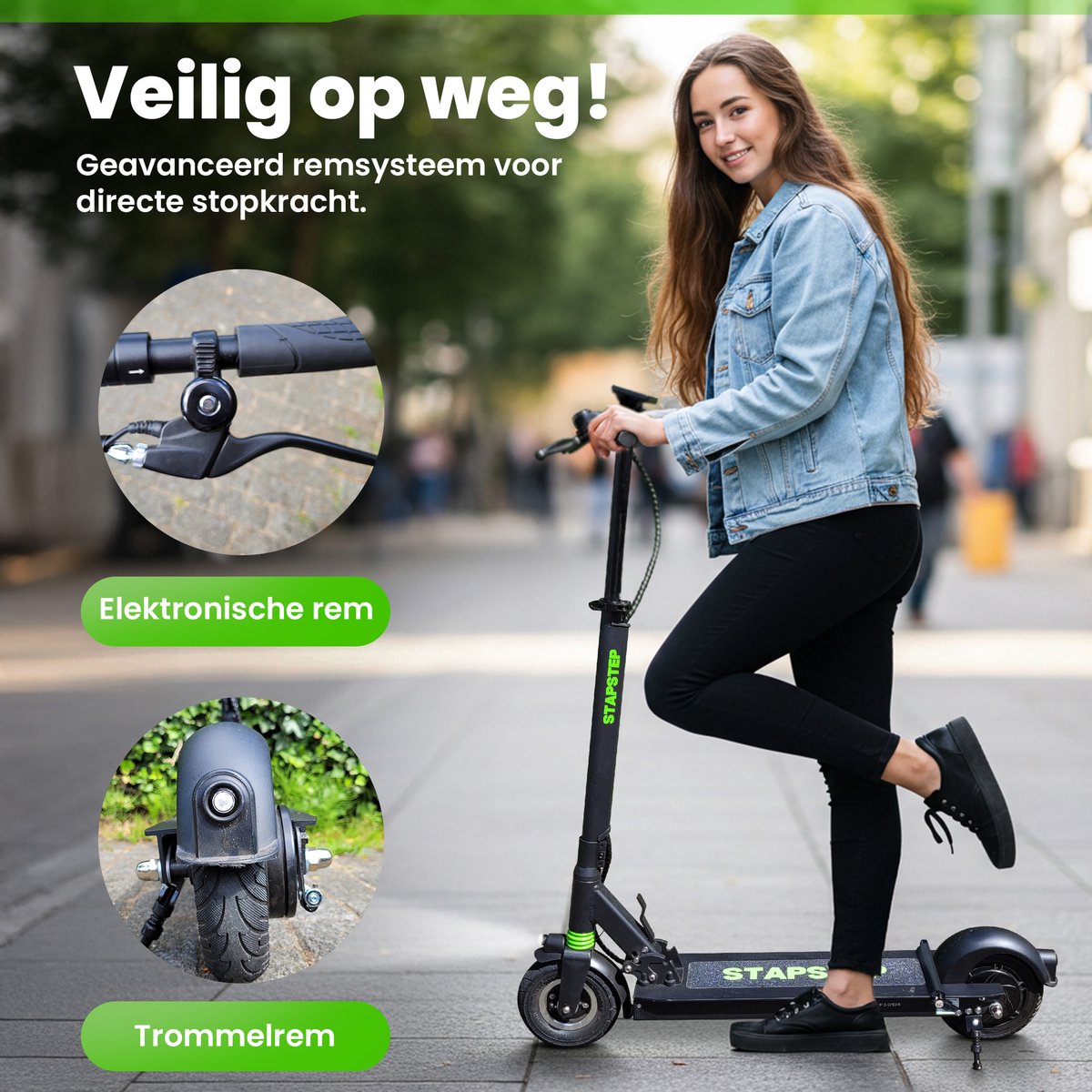 StapStep Pro+ Elektrische Step voor Volwassenen - Electrische Step - E Step - Wettelijk Toegestaan - 8 Inch - 250W - Snelheid tot 25km/h - Bereik tot 55km - 15KG - Compact Opvouwbaar - Zwart – foto 7