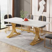 Bol.com TRIBESIGNS Eettafel - Keukentafel - 160 x 80 x 75 cm - Eetkamertafel Voor 6 Personen - met Stevige Metalen Poten - Moder... aanbieding