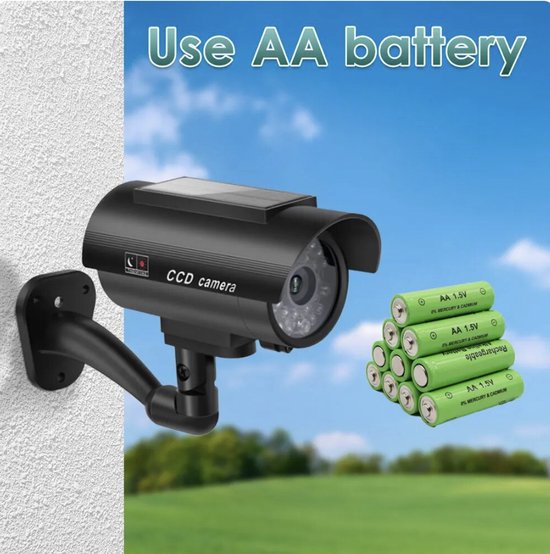 Nep Zonne-Energie Dummy Camera - Fake camera - Nep camera met solar panel - Outdoor Nepcamera met rood knipperend led indicator - Beveiligingscamera 2pcs van 2L Home & Garden — afbeelding 5