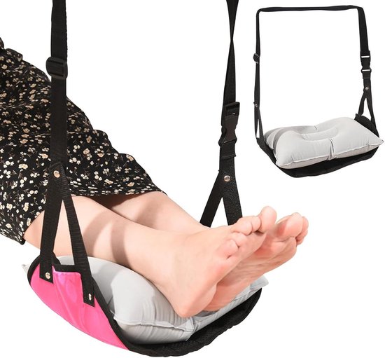 Nieuwe upgrade vliegtuig voetsteun zonder botsen voeten, draagbare basis ontworpen reizen voet hangmat, reizen essentials draagbare reizen voetsteun vlucht handbagage verstelbare hoogte