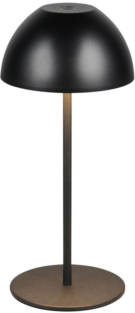 REALITY ORTIZ - Tafellamp - Zwart mat - incl. 1x SMD 2 W - AAN/UIT touch - Sensor dimmer - USB-aansluiting - Geheugenfunctie - Oplaadbaar - Snoerloos - Buitenlamp - IP44