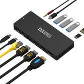 DirectGoods® 13 in 1 Tripple Display - USB C Hub – Docking Station Laptop - USB Splitter - USB C Naar HDMI - USB C 3.2 – USB-C 100W - 2x Displayport (DP) 4K - 1x HDMI 4K - RJ45 Gigabit - Premium Kwaliteit