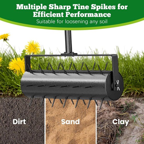 Handmatige Gazonbeluchter, Gazonbeluchter Met 42 Ijzeren Spikes 5 5 Cm Brede Plaat Lange Steel Grondbeluchtingsgereedschap Gazonroller Voor Verdichte Grond Gazonverzorging Tuin Zwart P 010591994096 Handmatige Gazonbeluchter, Gazonbeluchter Met 42 Ijzeren Spikes 5 5 Cm Brede Plaat Lange Steel Grondbeluchtingsgereedschap Gazonroller Voor Verdichte Grond Gazonverzorging Tuin Zwart P 010591994096