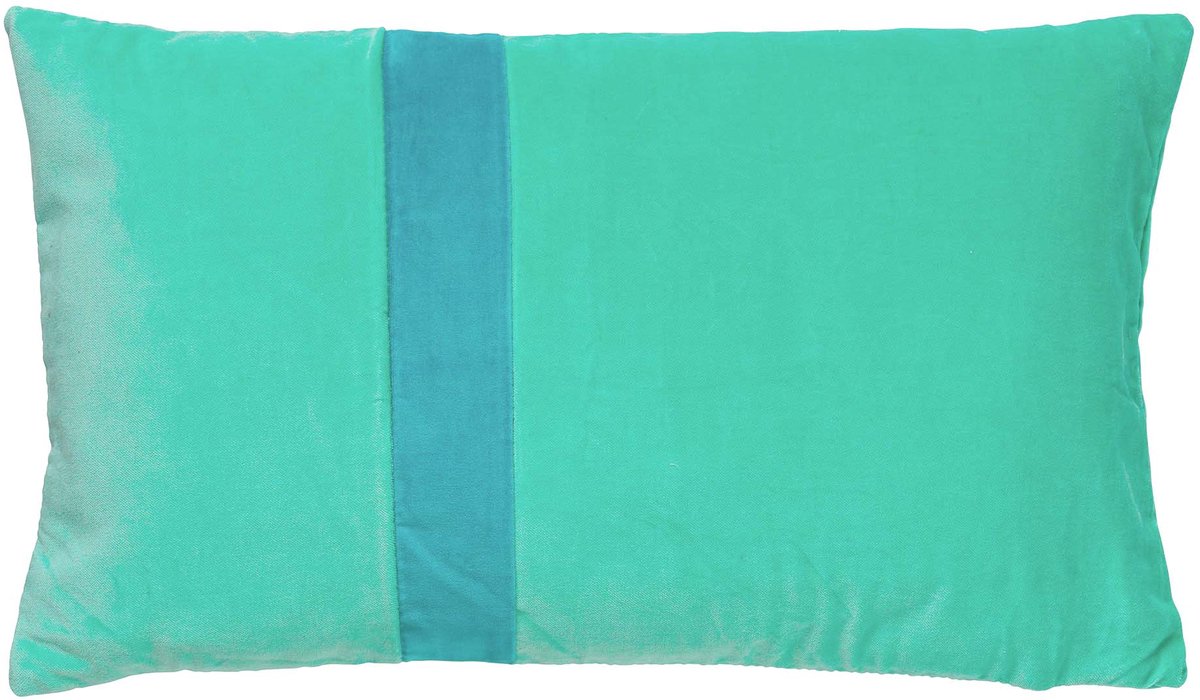 Dutch Decor PIPPA - sierkussen 30x50 cm - velvet - Beveled Glass - groen - Inclusief binnenkussen - Luxe kussens voor woonkamer & bank Zeegroen
