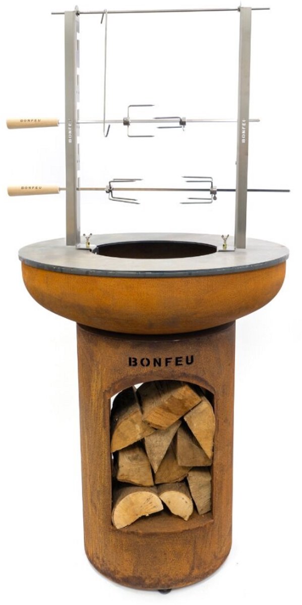 BonFeu BonBiza Corten Open - CortenStaal - Buitenkoken - Plancha Bakken - Plancha BBQ - 80x80x100 cm van BonFeu — afbeelding 5