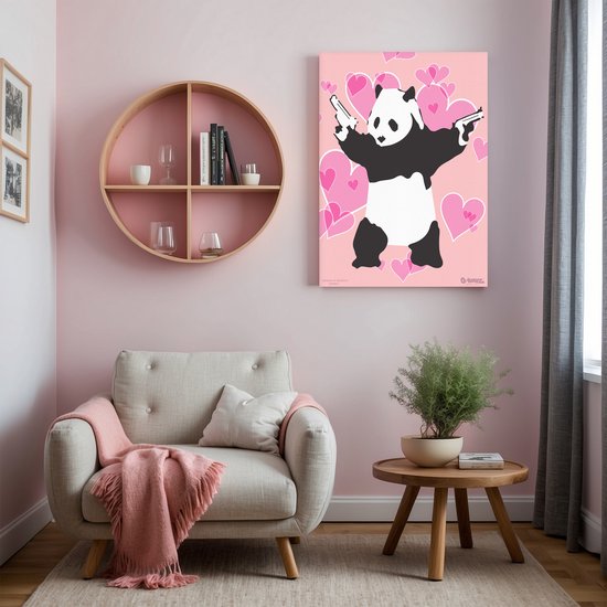 Banksy Graffiti - Canvas Schilderij 32x45 cm - Schilderijen Woonkamer