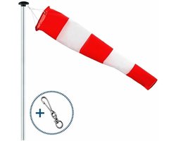 Geschikt voor Windzak voor buiten, windrichtingindicator in rood en wit, 150x30x15cm. Ophanging en draaibaar, weerbestendig, windrichtingindicator