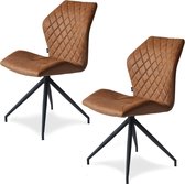 Eetkamerstoelen lederlook set van 2 Rocky