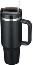 Boraboi ® Tasse isotherme à double paroi en acier inoxydable avec poignée et paille, 1200 ml, idéale pour les Voyages et la Voitures
