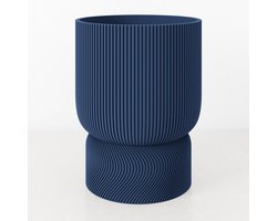 Fleuriek - hoge plantenpot van bio plastic - Japandi Living - Moderne Japandi Decoratie - Ø15 cm Blauw