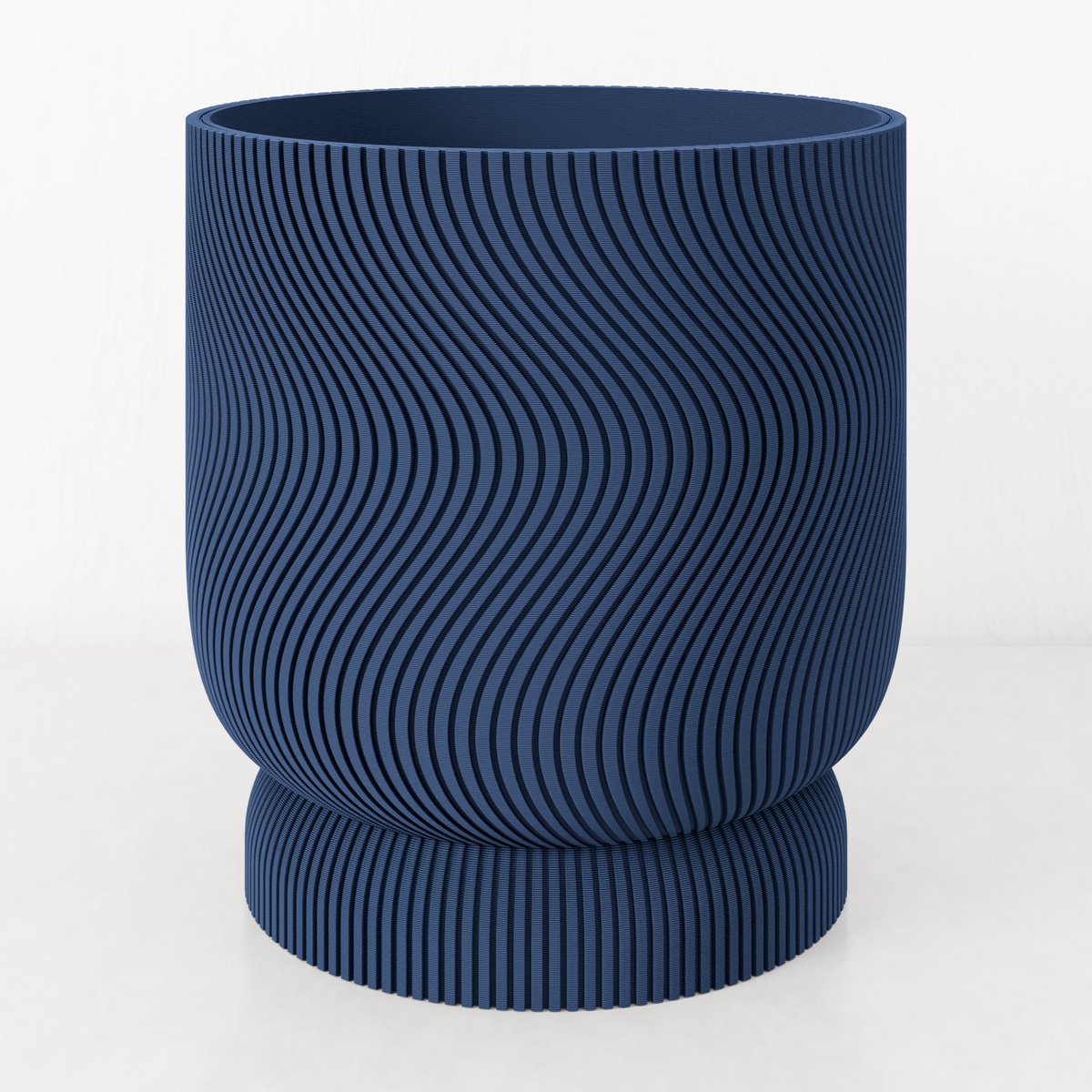 Fleuriek - Bloempot voor binnen - Blauw gestreepte plantenpot van bio plastic - Ø12 cm