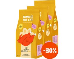 Tommie the Cat - 100% graanvrije kattenbrokken - bomvol verse eend met zalm - 65% vlees - kattenvoer droogvoer - 3 zakken - 6kg