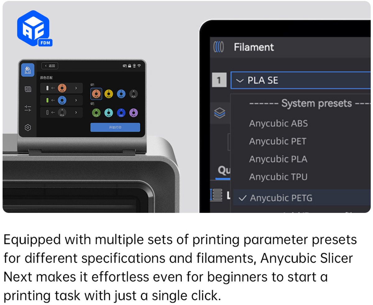 Anycubic Kobra S1 Combo 3D Printer – CoreXY Systeem – Automatische Bed Leveling – 600 mm/s Printsnelheid – Multi-Color Filament Systeem – PEI Flexibel Printbed – WiFi & App Bediening – Direct Printklaar — afbeelding 3