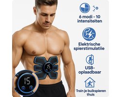 EMS Buikspieren Trainer Elektrisch - AB trainer - Afslankband - Spierstimulator - Sixpack Buiktrainer - Buikspiertrainer - USB Oplaadbaar