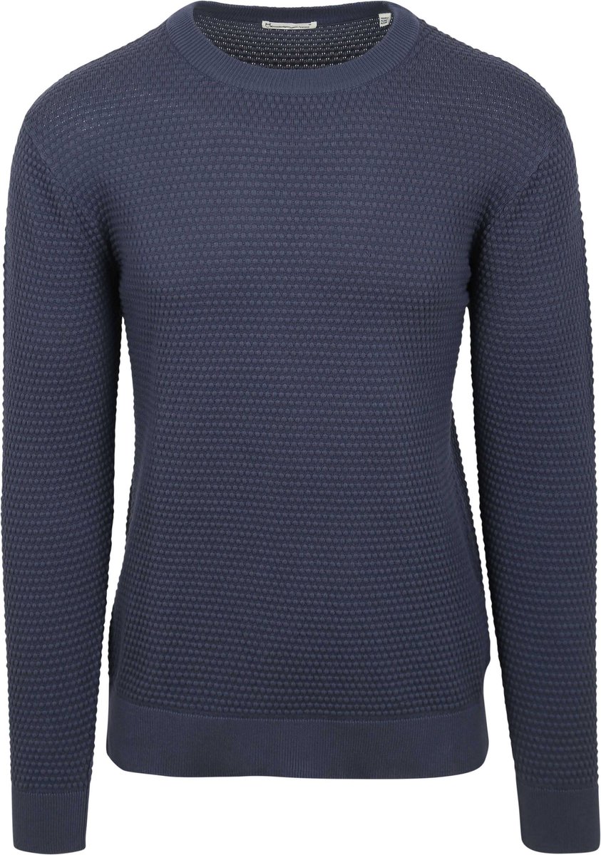 Knowledge Pullover Bubble Knit Indigo - Maat XL - Heren - Pullovers