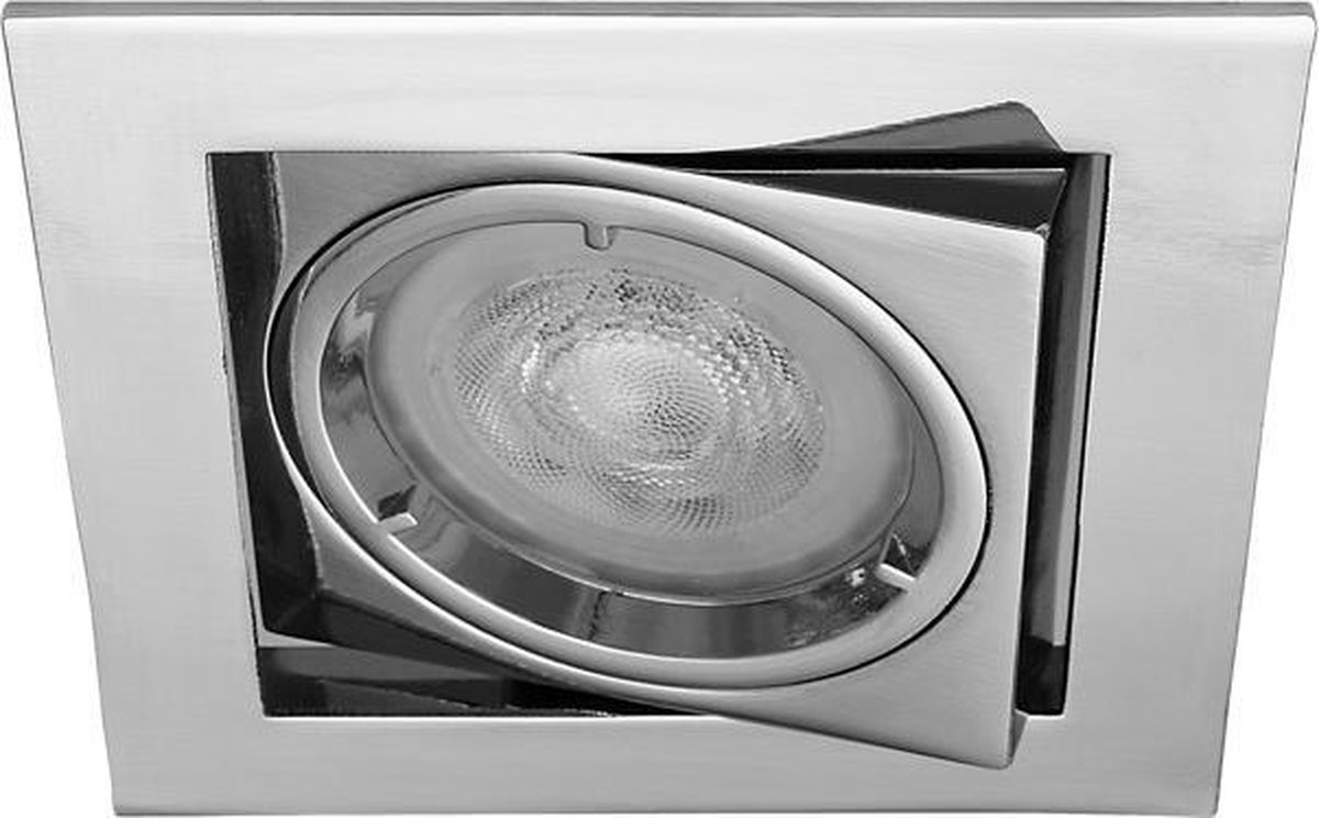 LED inbouwspot Arnoud -Vierkant Chrome -Sceneswitch -Dimbaar -5W -Philips LED