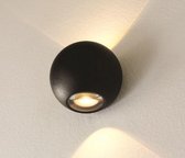 Wandlamp LED Denver Mat Zwart IP54 10cm Ø
