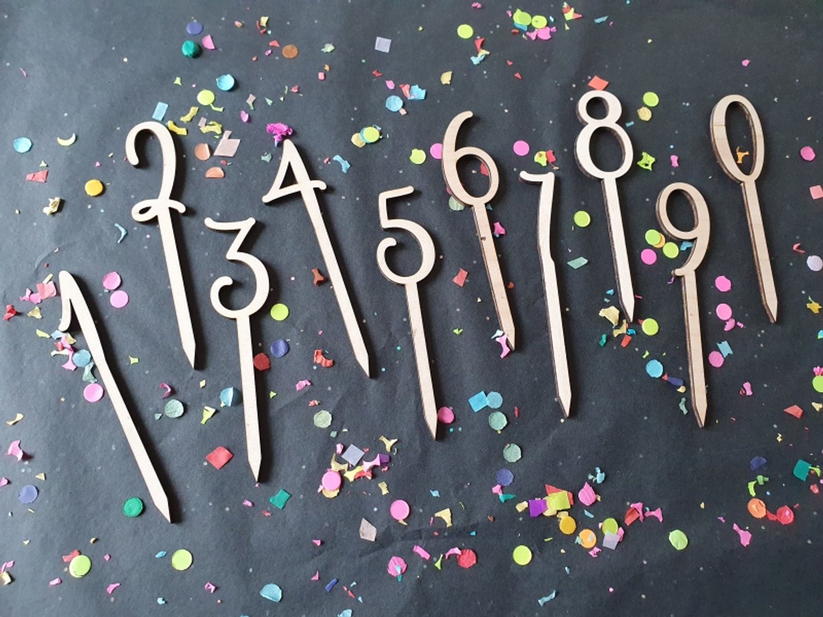 Taarttoppers getallen, Cijferset caketopper, taart en Cake toppers, Leeftijd getal set