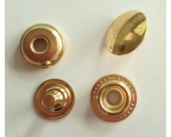 Inslag drukknopen goud - Metalen drukkers - 15 mm - 12 stuks