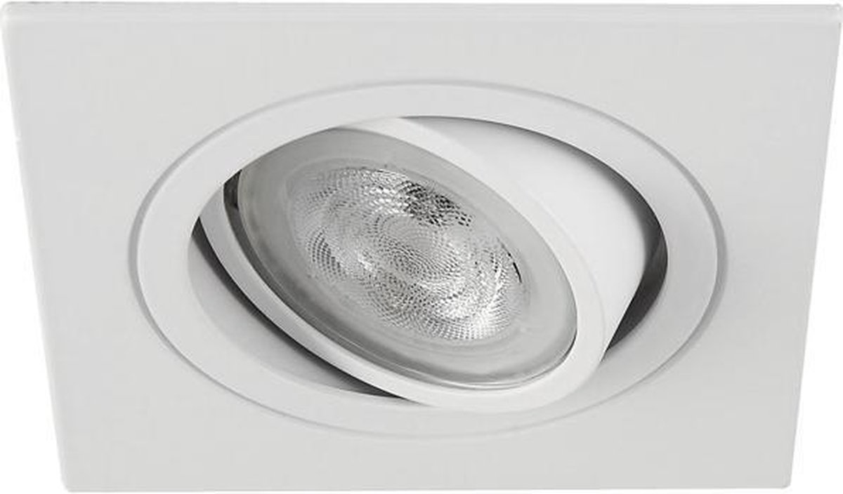 LED inbouwspot Carfin -Vierkant Wit -Extra Warm Wit -Dimbaar -4W -Philips LED