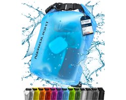 NORDLIGHT Dry Bag en Waterdichte Tas - (5L, Blauw) Waterdichte verpakkingstas met rolsluiting en schouderriem | Zwemmen, strand, kanoën, staand peddelen, duiken