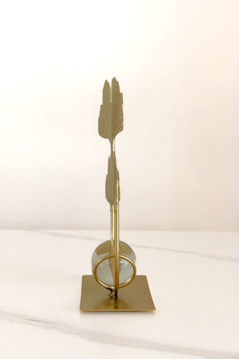 VL HOME bladeren gevormde kristallen bol ornament