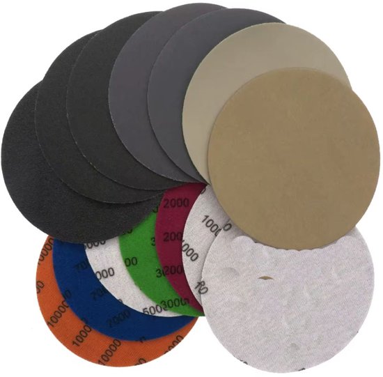 Schuurpapier Rond set - 10 stuks - Korrel P1000 P2000 P3000 P5000 P10000 - Auto polijsten - Meubels – Rond 12.5CM - Metaal