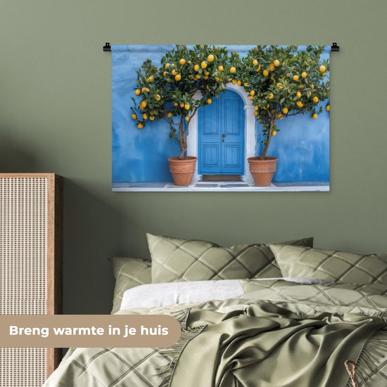 Tapisserie murale 90x60 cm - Citronniers - Jaune - Porte - Pots - Tapisserie - Tapisseries