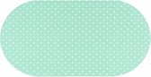 MixMamas Tafelzeil Ovaal - 140 x 250 cm - Stippen - Mintgroen/Wit