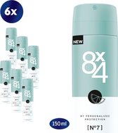 8X4 N0.7 Fresh Lime Deodorant Spray - 6 x 150 ml - voordeelverpakking