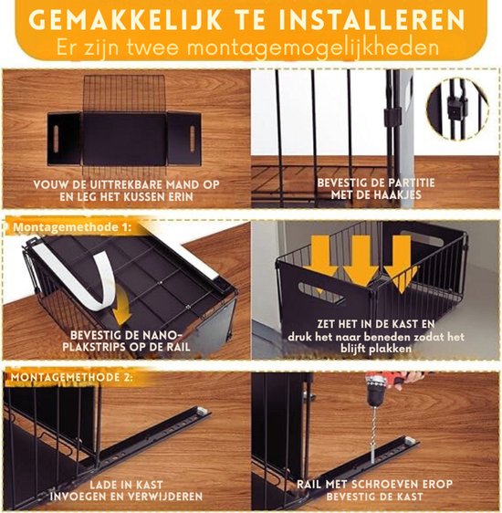 Zelfklevende uittrekbare kastorganizer, telescopische keukenlade met 25 kg belastbaarheid, uitschuifbare lade voor keukenkast opbergorganizer (30 cm B x 43 cm D x 9 cm H Zelfklevende uittrekbare kastorganizer, telescopische keukenlade met 25 kg belastbaarheid, uitschuifbare lade voor keukenkast opbergorganizer (30 cm B x 43 cm D x 9 cm H