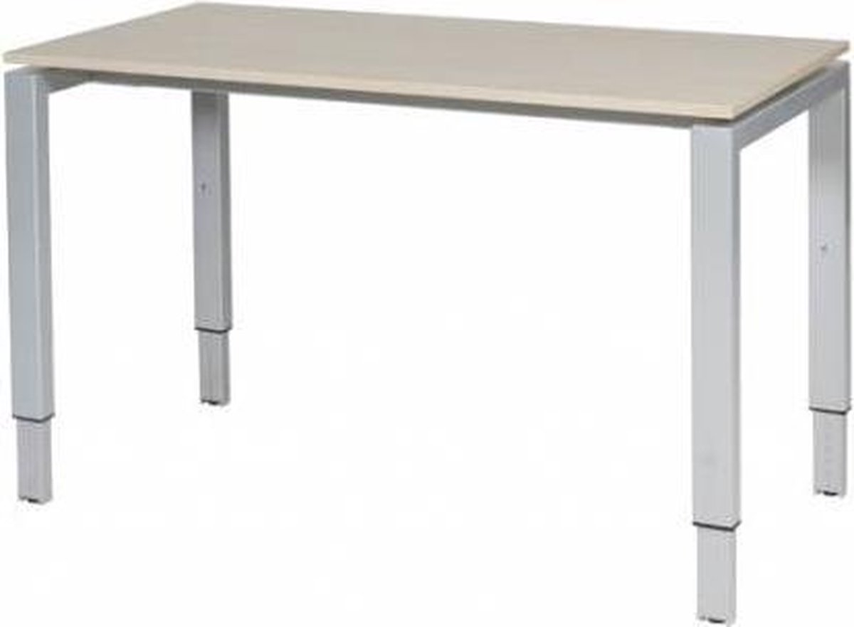 Schaffenburg Verstelbaar Bureau - Domino 120x60 robson - alu frame Aluminium (RAL9006)/Robson Eiken