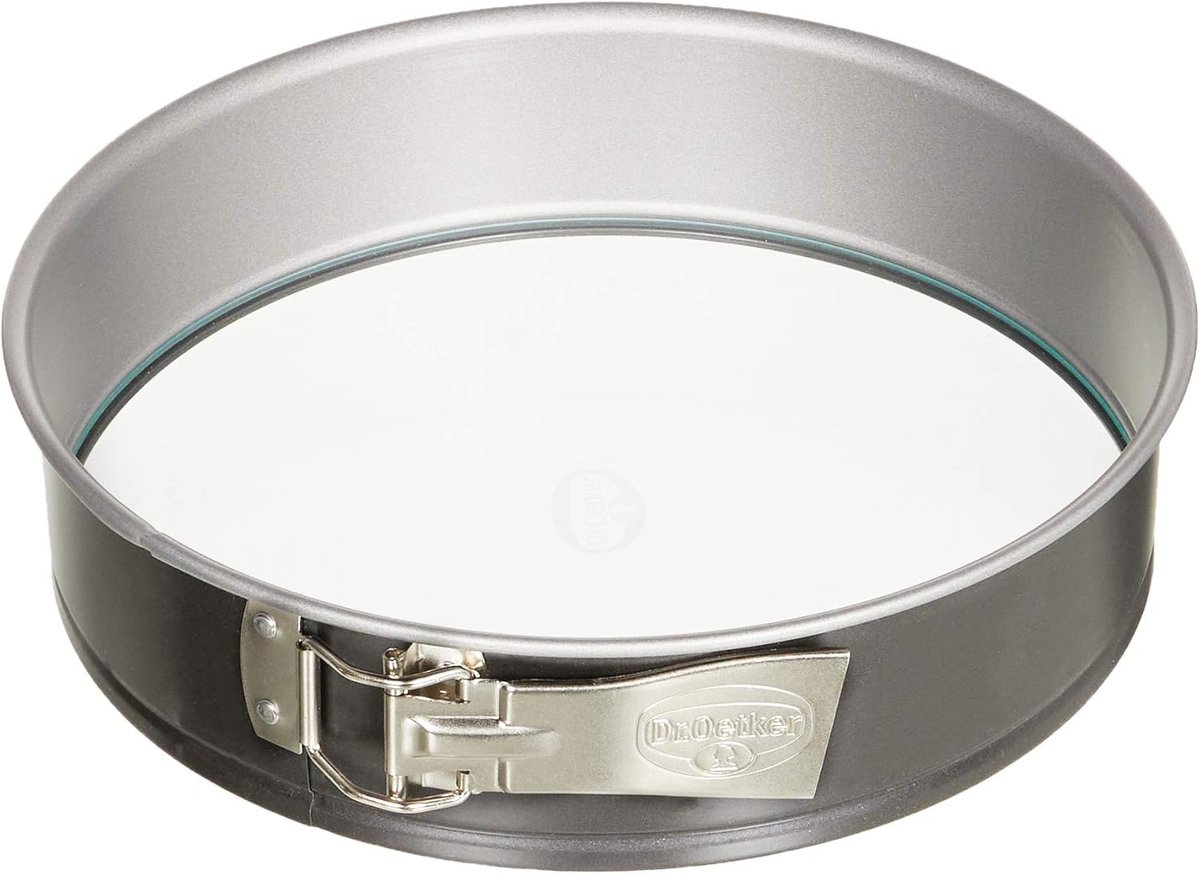 Springvorm Ø 26 cm met glazen bodem en antiaanbaklaag (grijs/zwart) - 1 stuk Springvorm