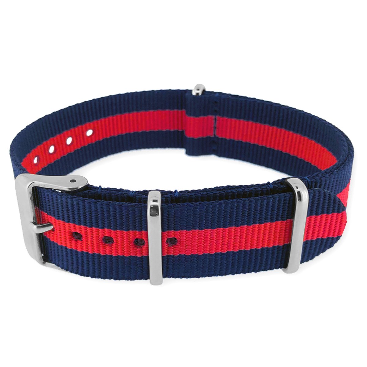 NATO Horlogeband G10 Military Nylon Strap - Original NATOS.com® - Regimental Marineblauw Rood 16mm