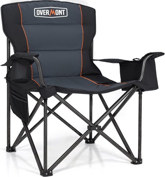 EVER ADVANCED Gevoerde, extra grote opvouwbare campingstoel voor