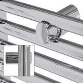 Bol.com Elektrische badkamerradiator met verwarmingselement 900W 600x1200 mm Chroom gebogen met zijaansluiting LuxeBath aanbieding