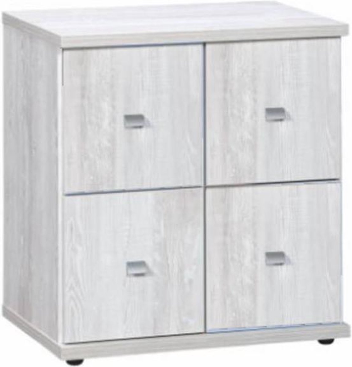 Opbergkast Ahorn 4 Vaks - Licht Grijs Hout - Son