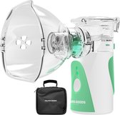 Vulpes Goods® HealthCare - Aerosoltoestel - Ultrasone Vernevelaar Inhalator – Nebulizer - Inhalatieapparaat voor Kinderen, Volwassenen & Baby’s – Helpt tegen Luchtwegaandoeningen - Incl. 3 mondstukken & luxe reistas