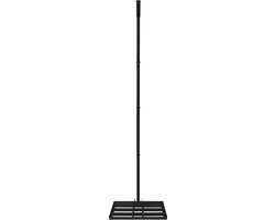 Aufun gras egaliseer rake golf profi roestvrij staal nivellering hark met verstelbare steel, leveling rake voor zand en trekken, vlakmaker voor golfbaan, tuin en hof (25×50 cm)