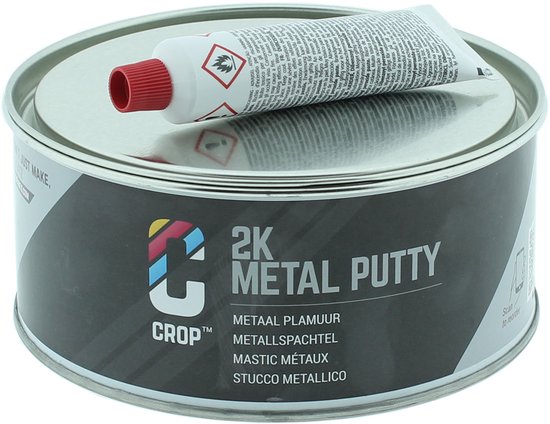 CROP 2K Mastic Métal 750 ml - Pour Métal • Acier • Aluminium • Fer - Mastic pour voiture - Grijs - Avec durcisseur