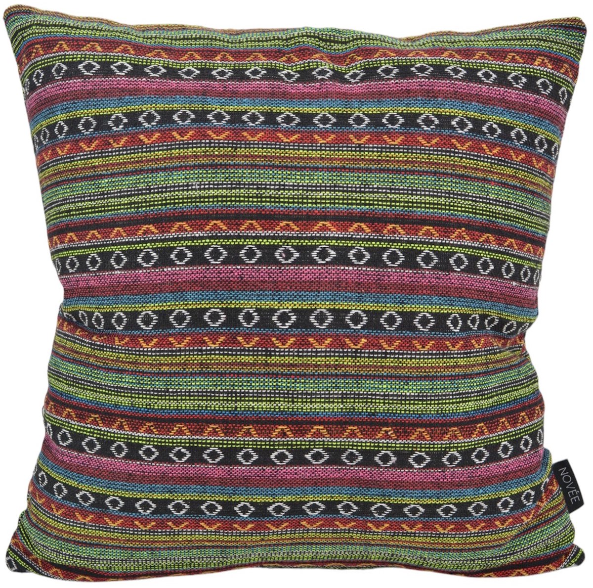NOVÉE Mexican Maria Kussenhoes | 45 x 45 cm | Katoen/Polyester groen/roze