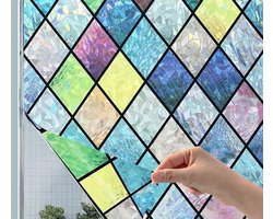 Raamfolie Privacy - Mat Ondoorzichtig Glasfolie - Niet-klevende Statische Thermische Controle - Zonwerende Decoratieve Folie - Geschikt voor Badkamer Woonkamer Huurwoning - 50CMx2M