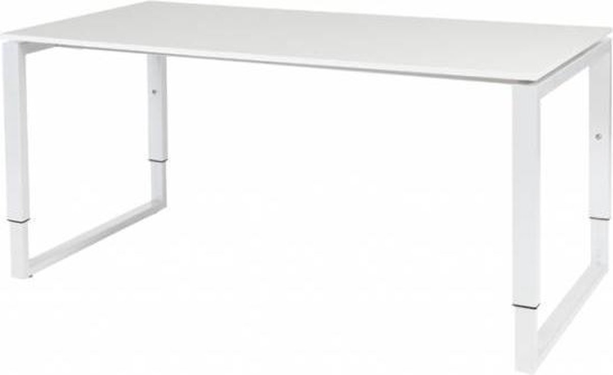 Verstelbaar Bureau - Domino Plus 160x80 grijs - wit frame