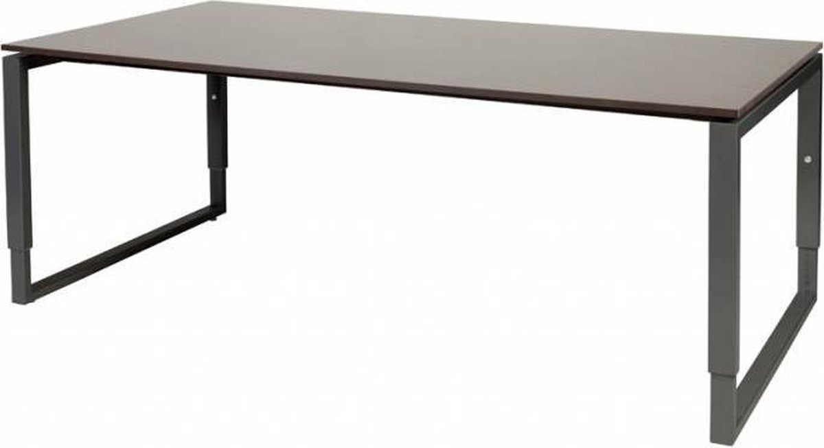 Schaffenburg Vergadertafel - Verstelbaar - 200x100 logan - zwart frame Zwart (RAL9005)/Logan eiken