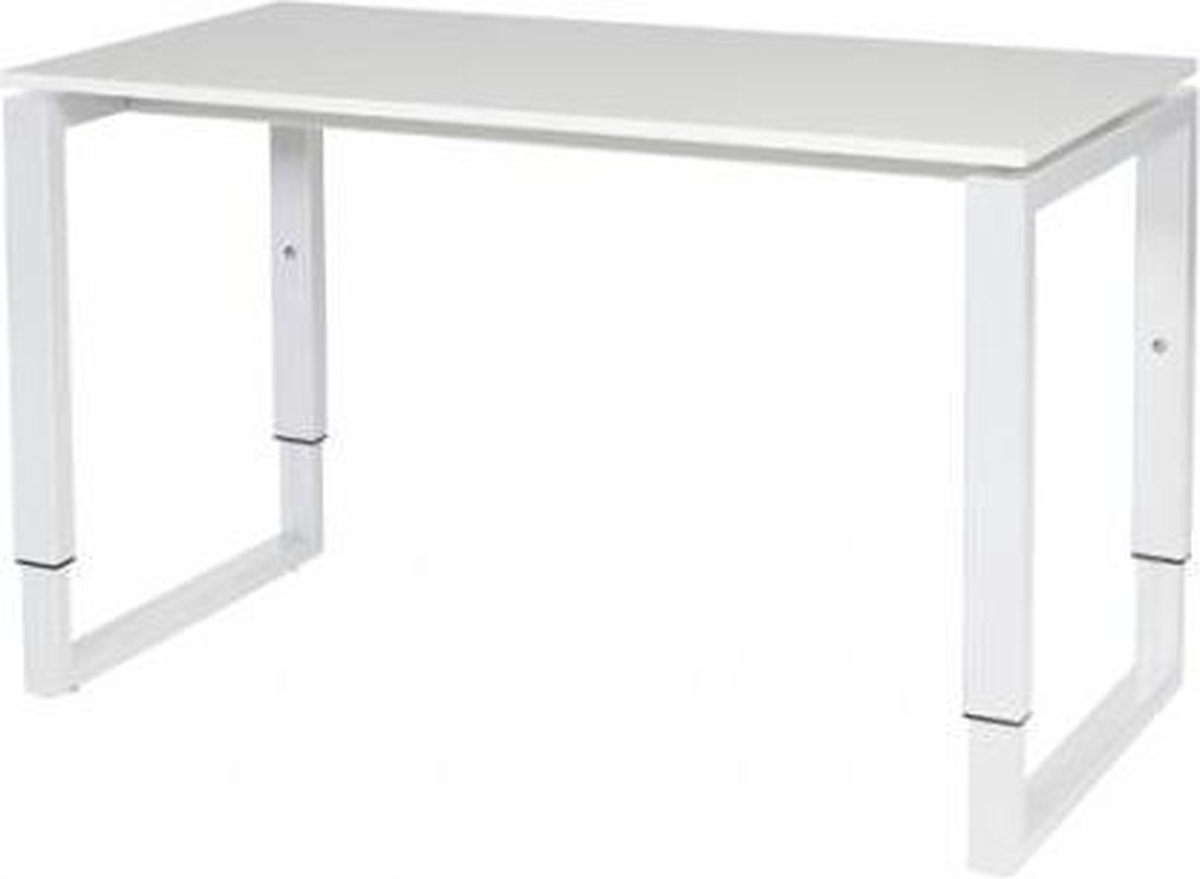 Verstelbaar Bureau - Domino Plus 120x60 grijs - wit frame