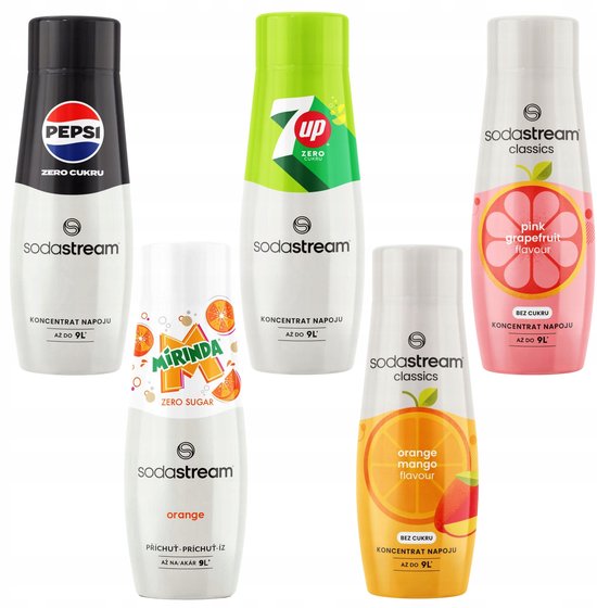 SODASTREAM 7Up Zero+ Sinaasappel-Mango+ Druif+ Pepsi Zero+ Mirinda Zero ...