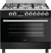 Wiggo WO-E969R(BX) Serie 9 - Gasfornuis - Zwart Rvs